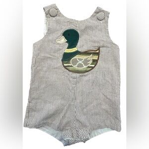 Natalie Grant Duck baby boys romper with pocket on back